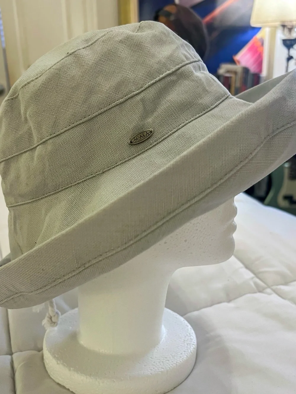 Scala Wide Brim Sun Hat in Light Gray - Women’s Beach & Travel Hat